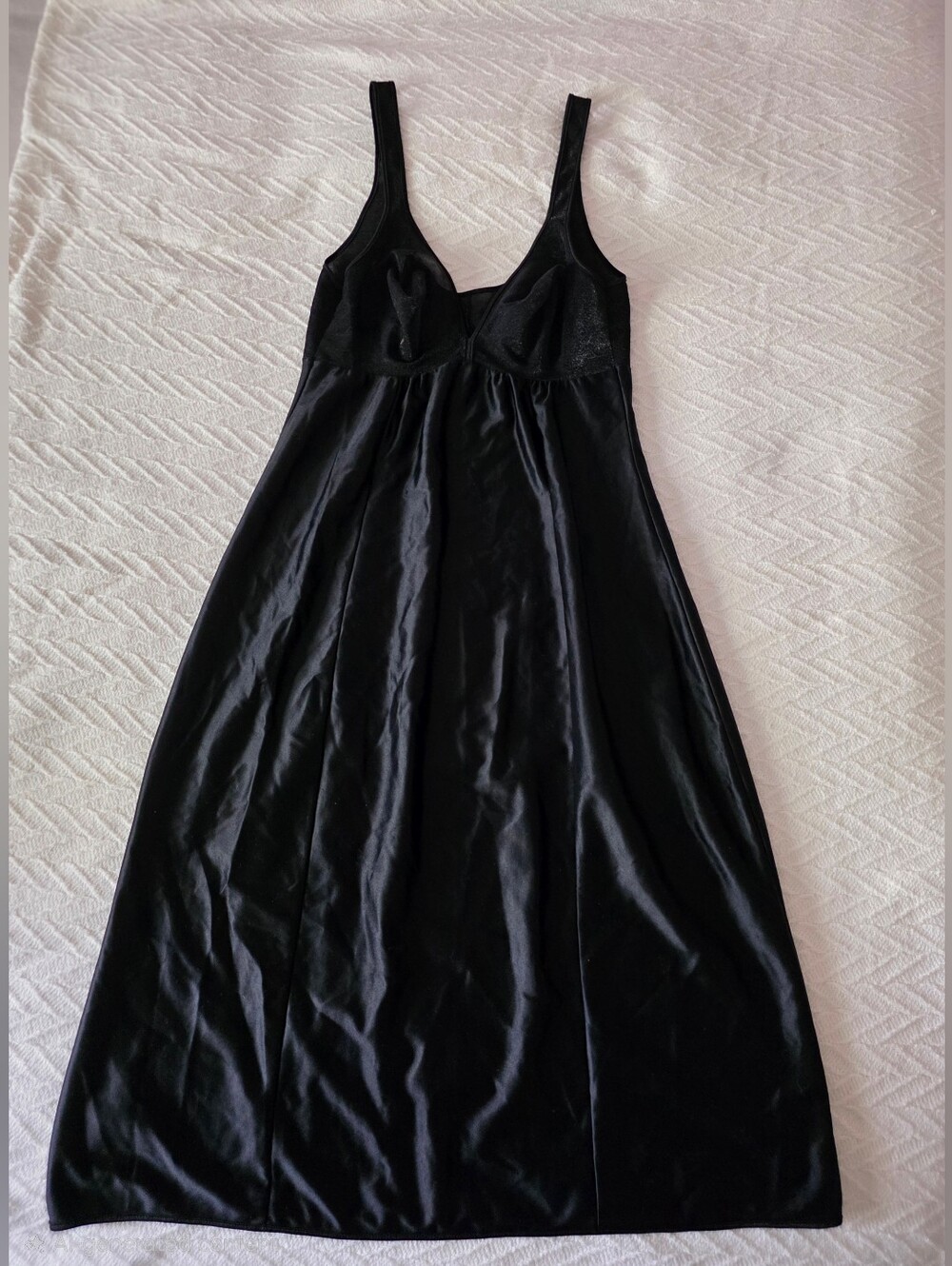 Vintage 1950s 1960s Bosch Black Slip Dress Midi - Picture 8 of 15